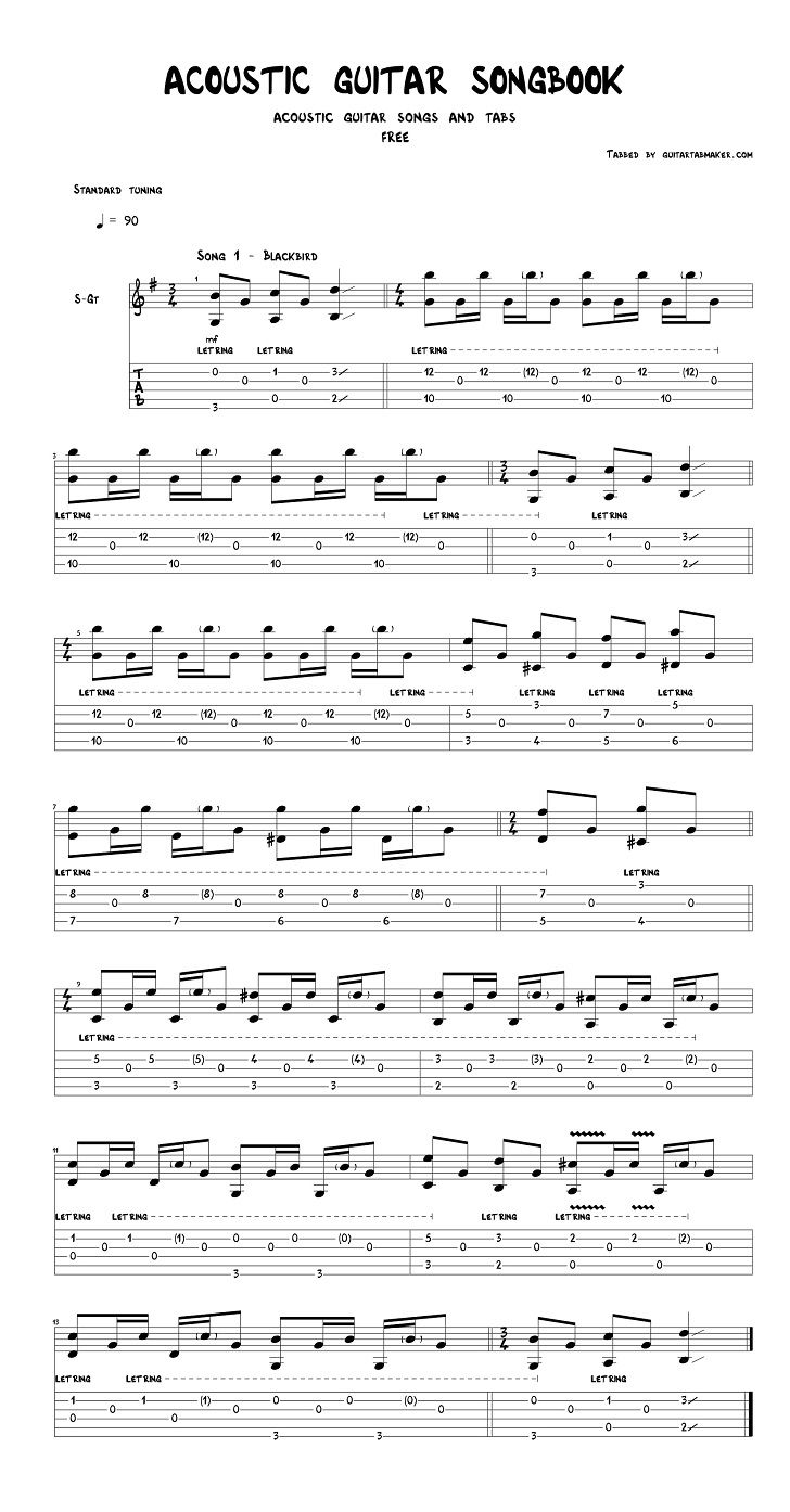 guitar songbook tabs free pdf